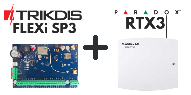 Panneau d'alarme intelligent Ethernet + 2 SIM 4G Trikdis FLEXi SP3 3