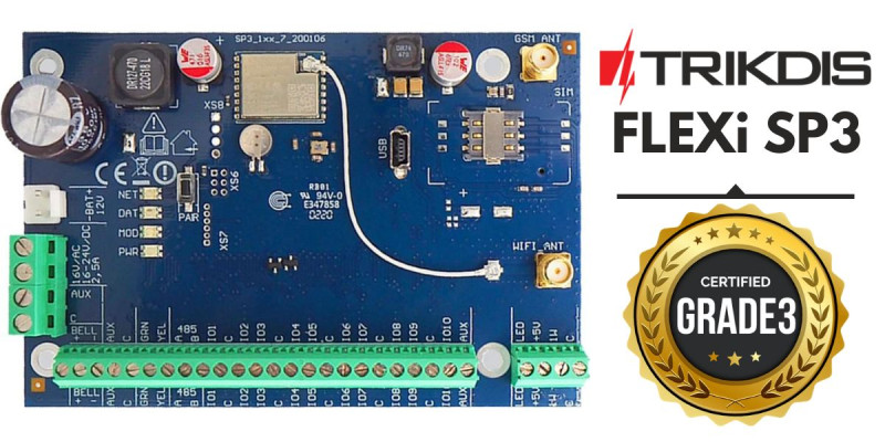 Panneau d'alarme intelligent Ethernet + 2 SIM 4G Trikdis FLEXi SP3 2